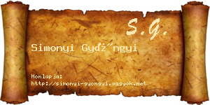 Simonyi Gyöngyi névjegykártya